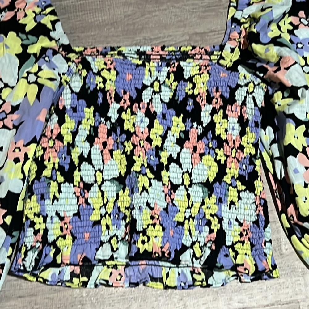 Free People Ariana Smocked Floral Blouse - Picture 12 of 15